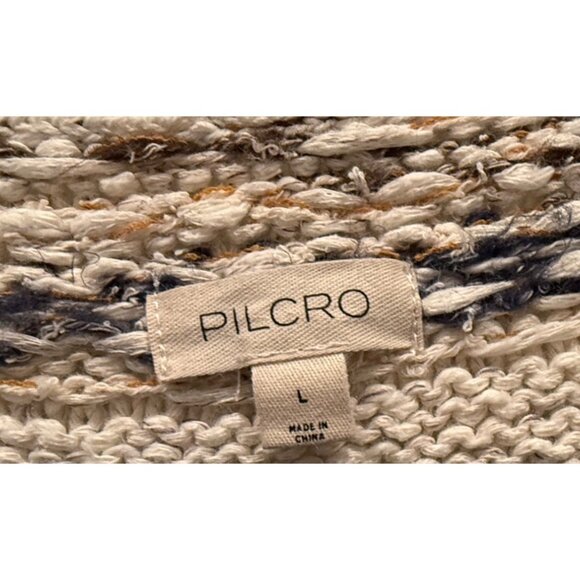 Anthropologie‎ Bohemian Knit Cardigan Sweater L Button Front Short Sleeve Beige - Picture 7 of 9